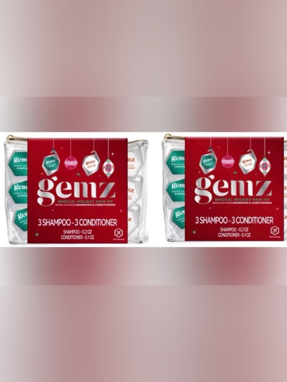 GEMZ Holiday Hair Kit - Bundle of two Travel Pouch
